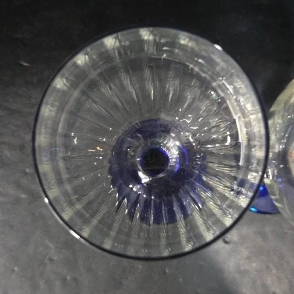 Luminarc Neptune Cobalt Wine Glasses,‎ Set of 2, Vintage Replacement Stemware